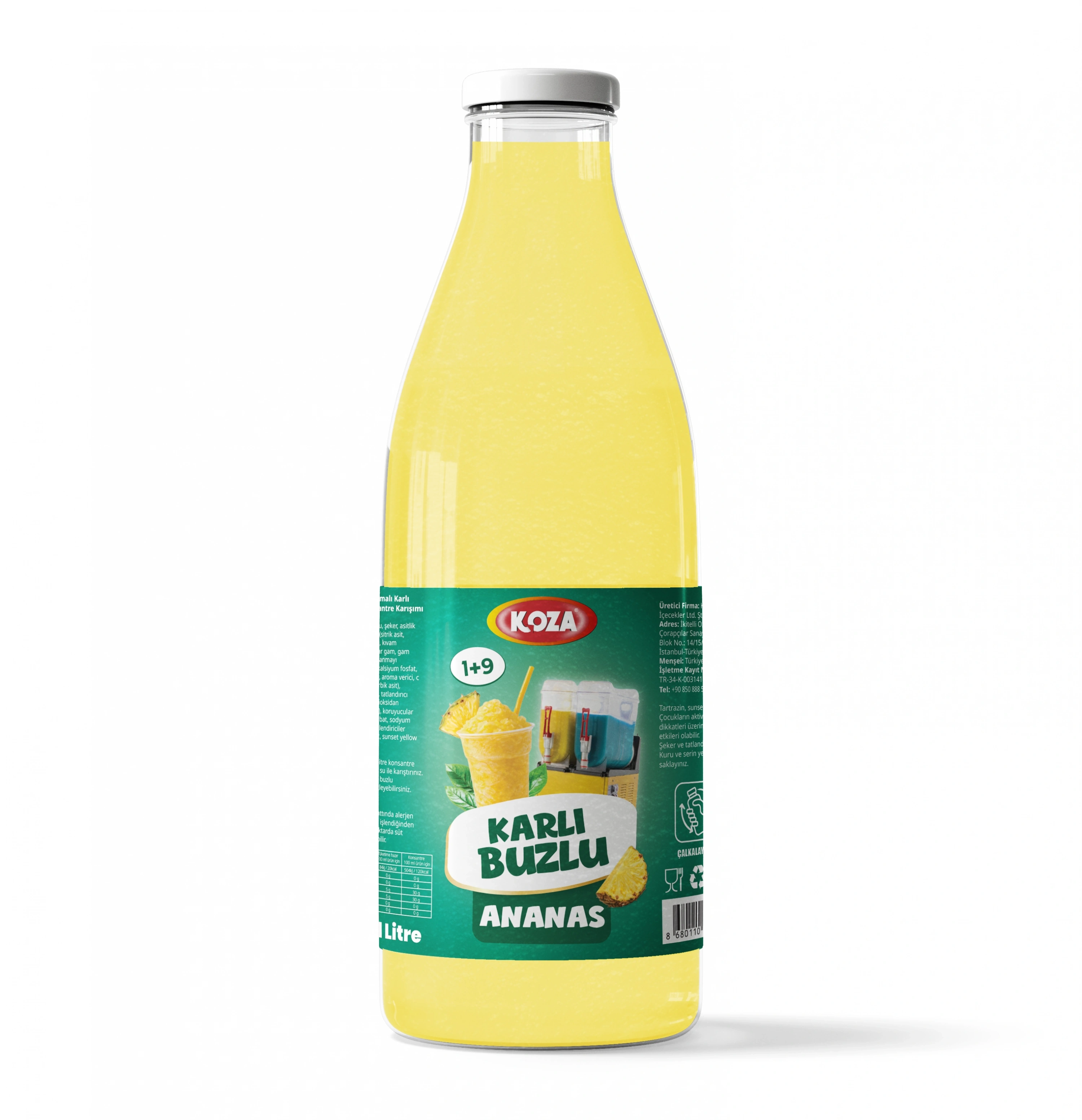 Ananas Aromalı Sıvı Karlı Buzlu (1+9)