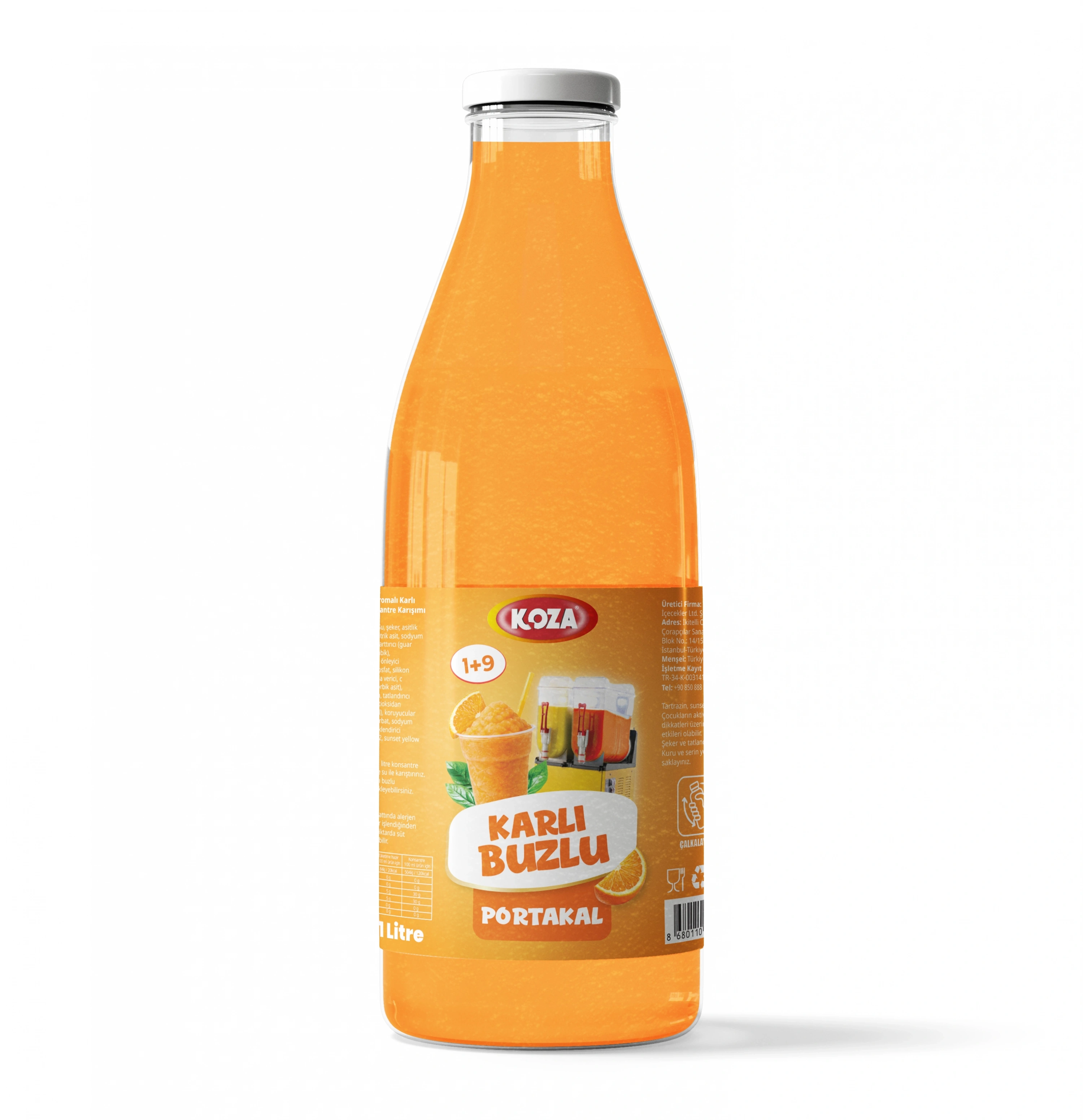 Portakal Aromalı Sıvı Karlı Buzlu (1+9)