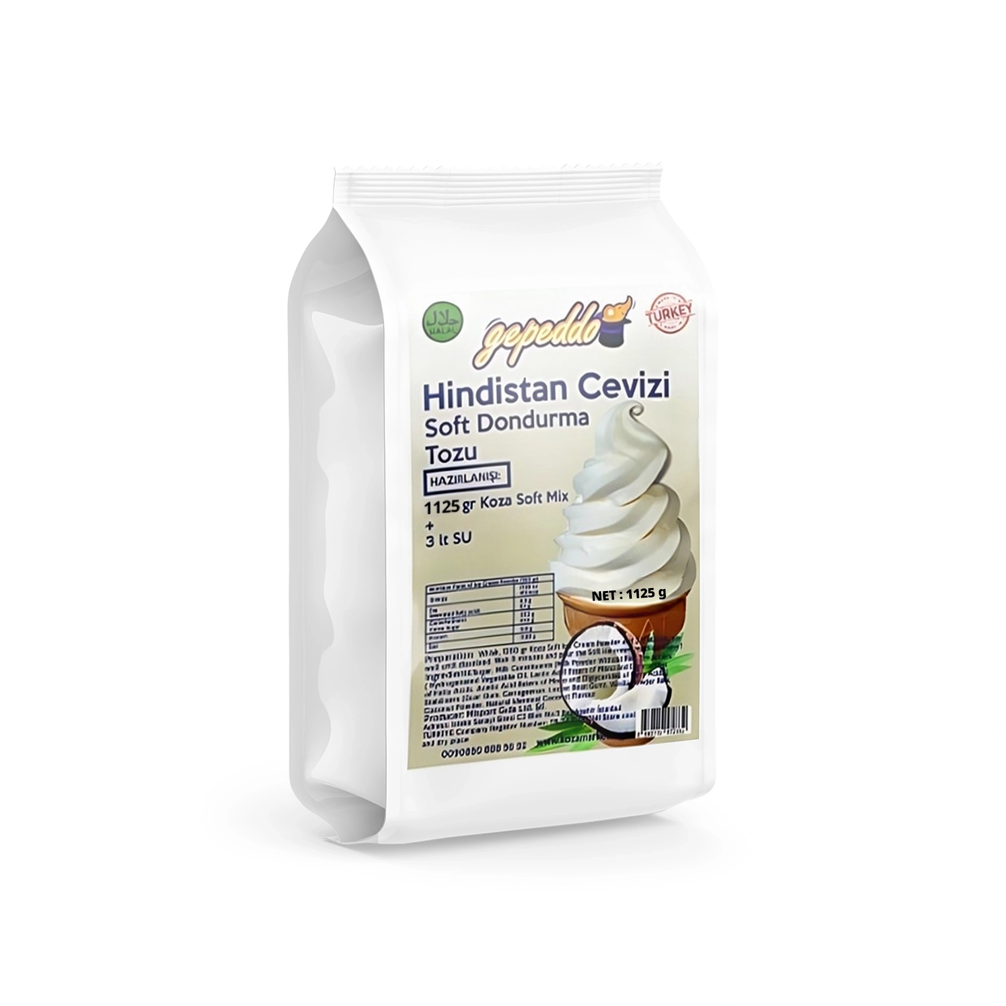 Hindistan Cevizi Aro. Soft Dondurma Tozu (1125 gr)