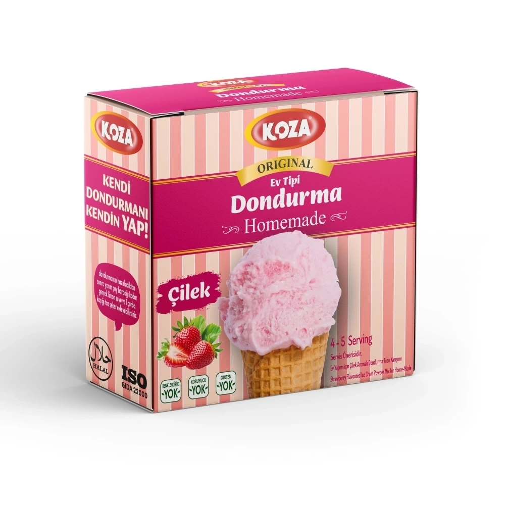 Koza Ev Tipi Dondurma Çilekli