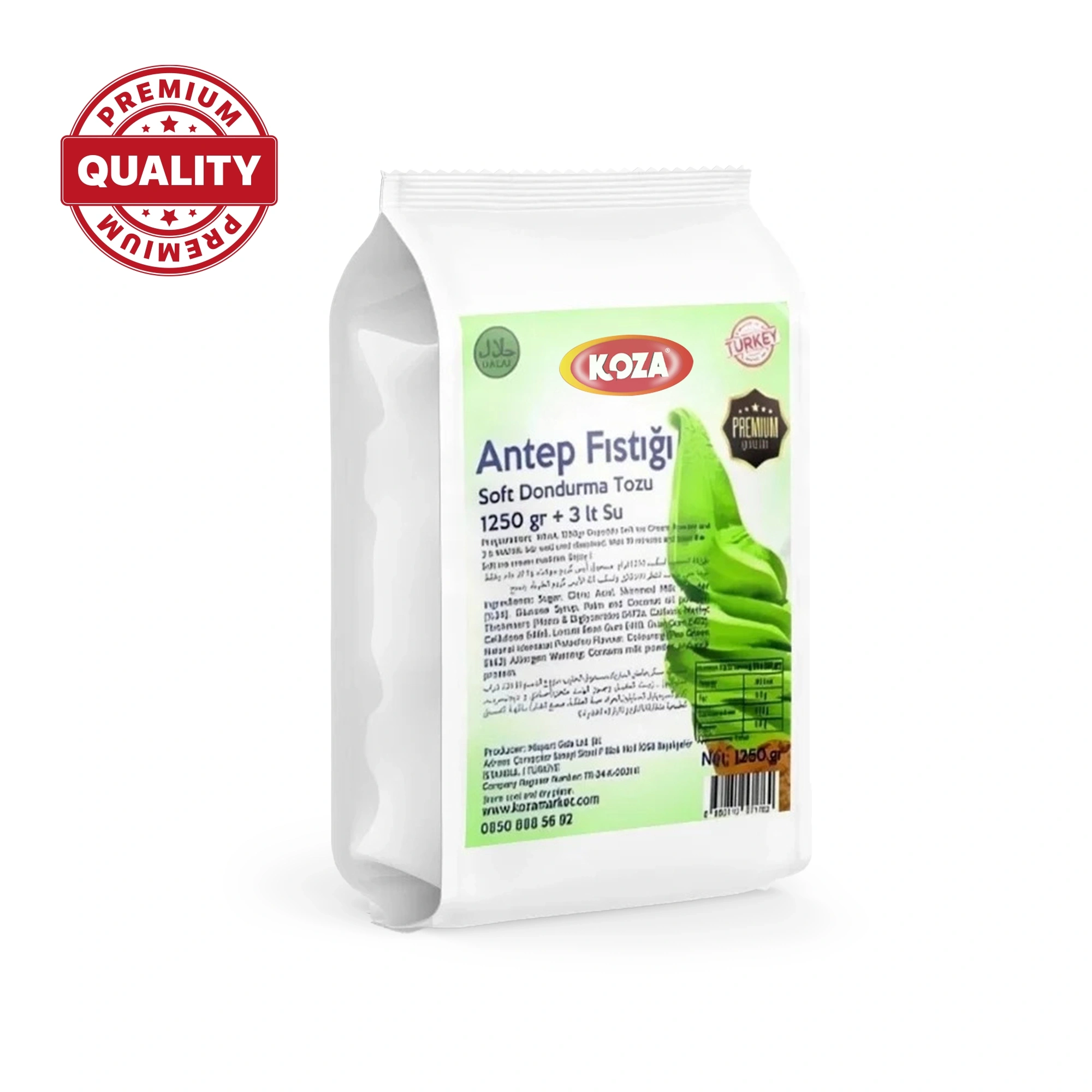 Premium Antep Fıstıklı Soft Dondurma Tozu (1125gr/3lt Su)