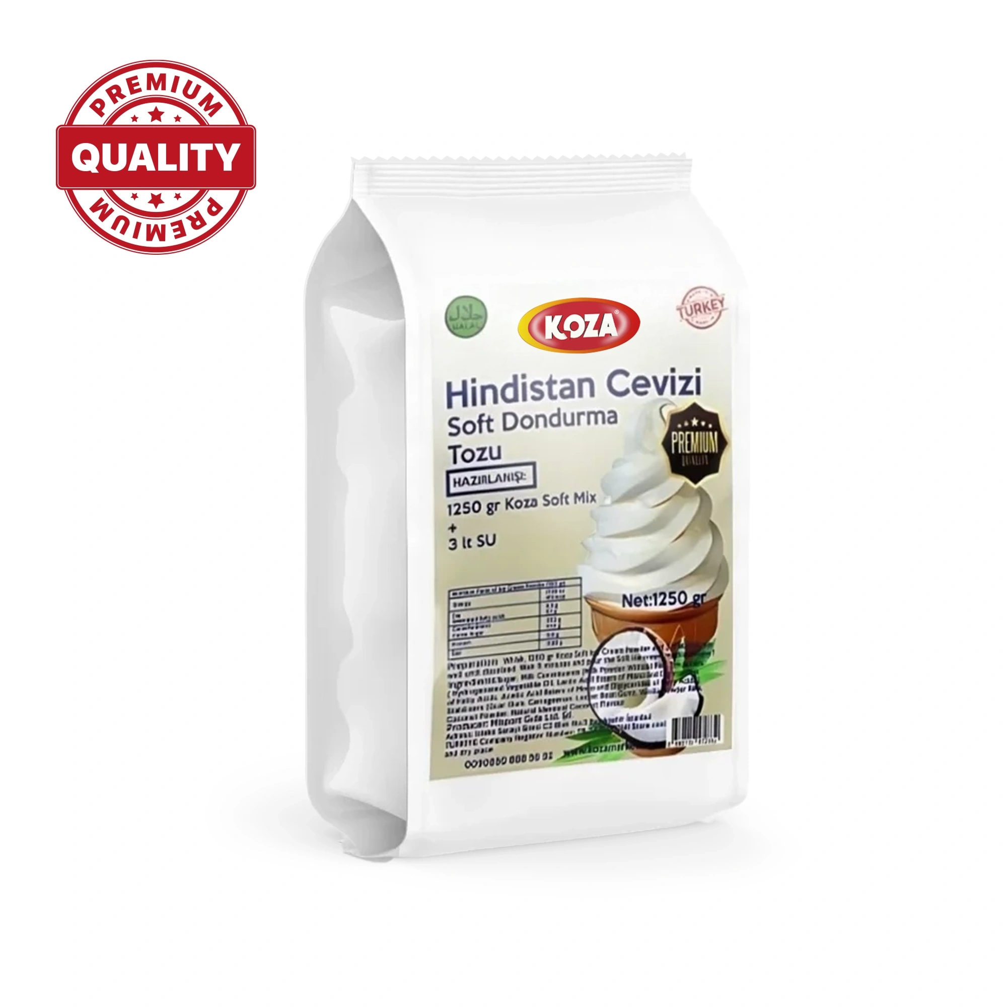 Premium Hindistan Cevizli Soft Dondurma Tozu (1125gr/3lt Su)