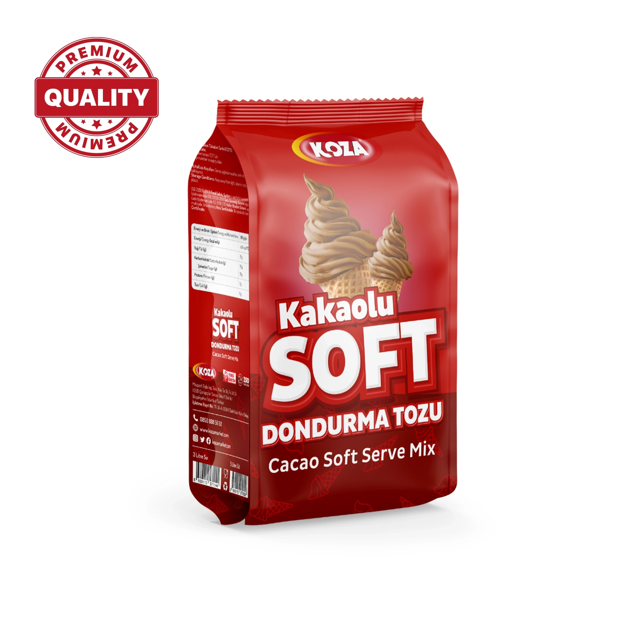 Premium Kakaolu Soft Dondurma Tozu No: 3 (1150gr/3lt Su)