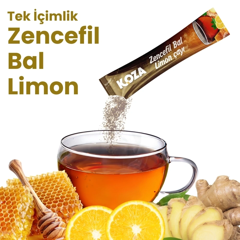 Tek İçimlik Zencefil Bal Limon Bitki Çayı (15 stick)