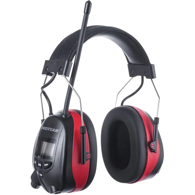 AM FM Dijital Ekranlı Radyo Kulaklıkları ‎‎‎red, Bluetooth With Rechargeable Battery