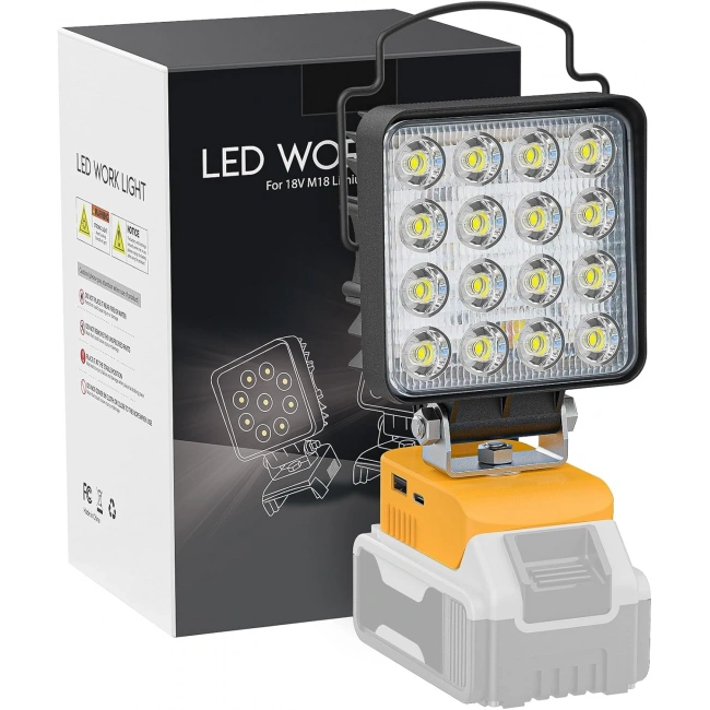 LIVOWALNY Kablosuz LED Çalışma Lambası, Dewalt 20V Batarya ile Uyumlu, 112W