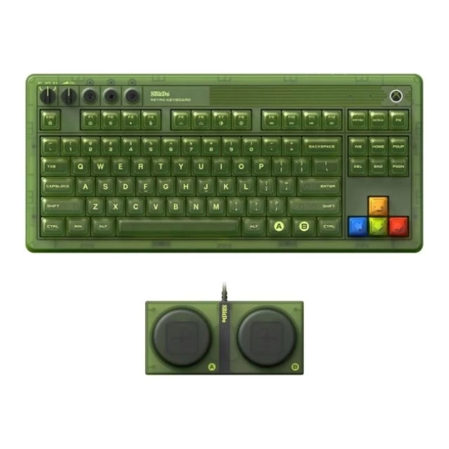 8BitDo Retro 87 Mekanik RGB Arkadan Aydınlatmalı Kablosuz Oyun Klavyesi Yeşil