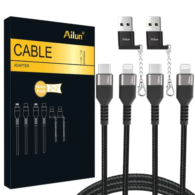 Ailun USB C - Yıldırım Kablosu 2li Paket