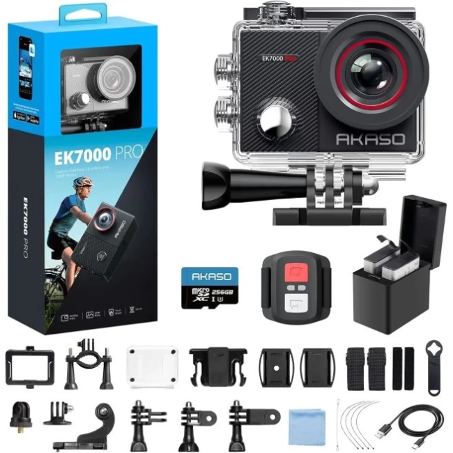 AKASO EK7000 Pro 4K Su Geçirmez Dokunmatik Ekranlı Aksiyon Kamerası With 256GB MicroSD Card