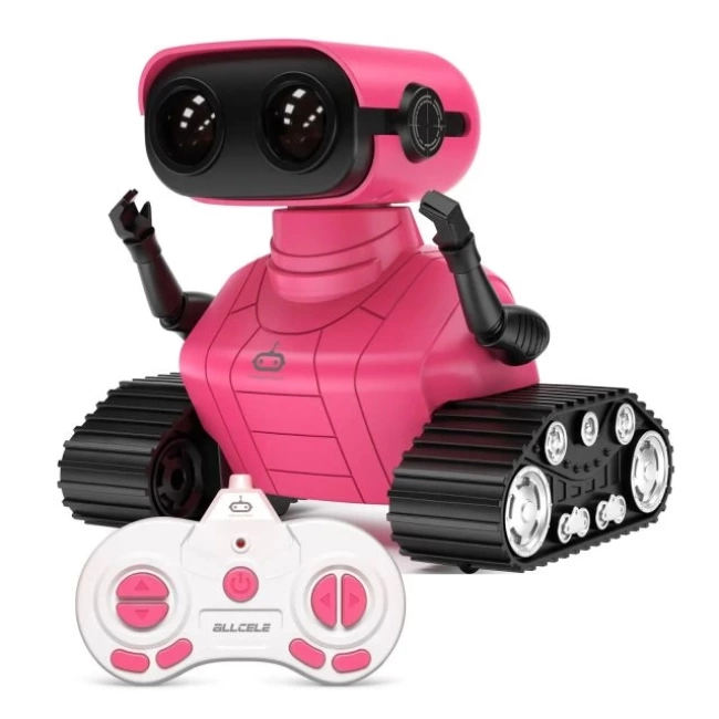 ALLCELE Müzikli ve LEDli Uzaktan Kumandalı Robot Pembe Standard