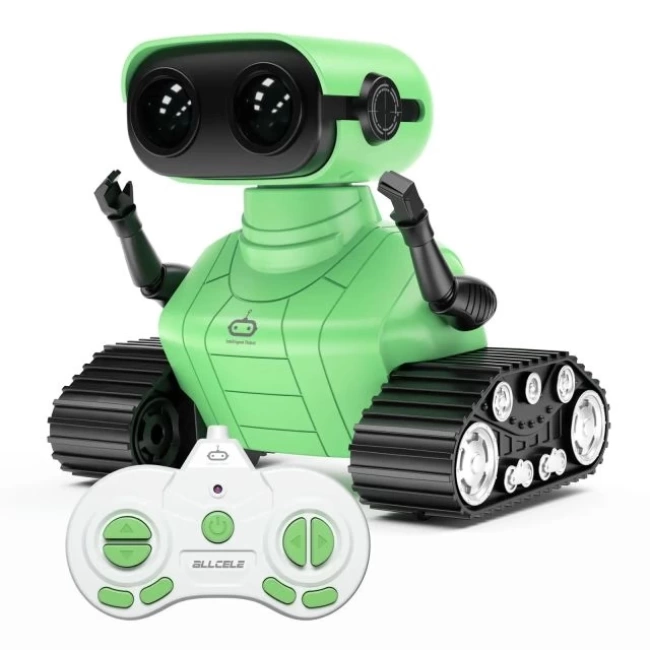 ALLCELE Müzikli ve LEDli Uzaktan Kumandalı Robot Yeşil Standard