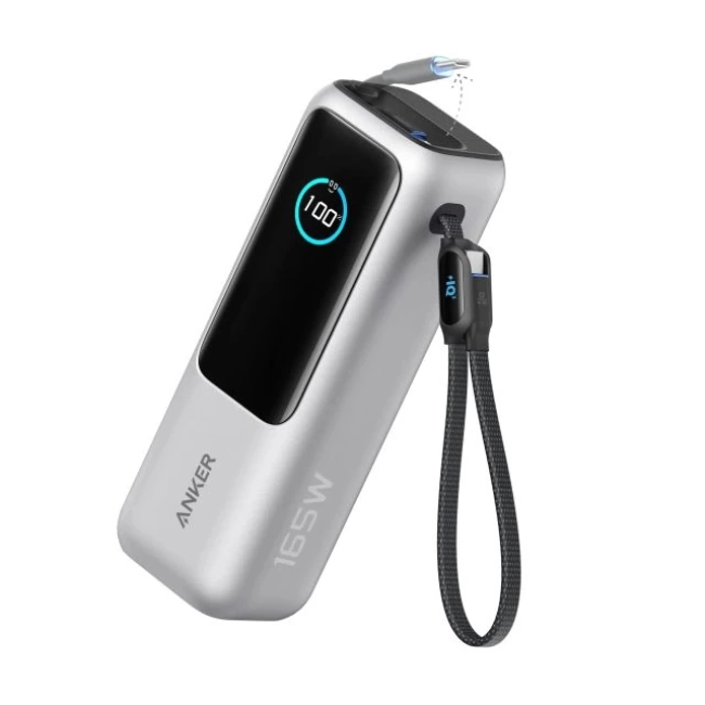 Anker Dizüstü Bilgisayar Power Bank (25K, 165W, Dahili ve Geri Çekilebilir Kablolar) - Silver