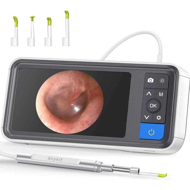 Anykit 3.9mm Kulak Kamerası, 4.5 Inc Ekranlı 32GB Dijital Otoskop