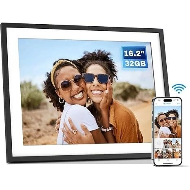 Arktronic 16.2 Inc 32 GB Büyük WiFi Dijital Resim Çerçevesi 1258x930HD - Siyah