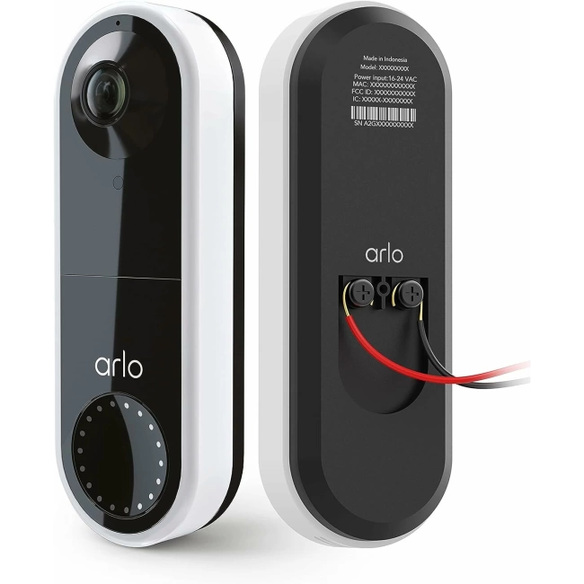 Arlo Essential Kablolu Görüntülü Kapı Zili - HD 180 Görüş, Beyaz