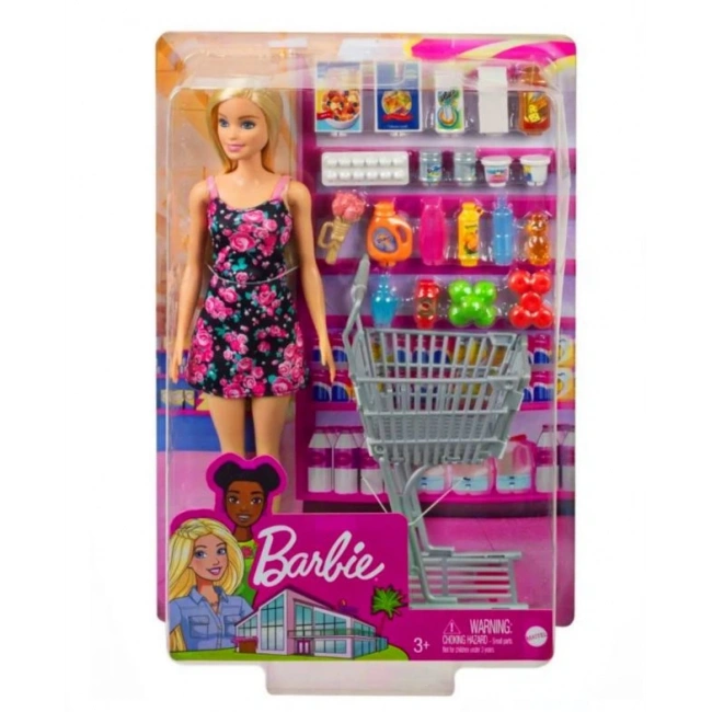 Barbie Aksesuarlı Süpermarket Alışveriş Bebek Oyun Seti