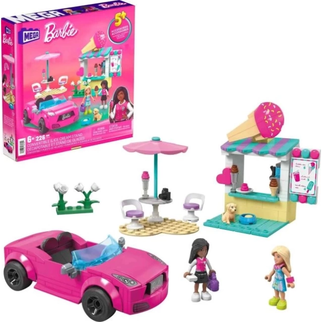 Barbie Araba Yapım Oyuncakları Seti Dönüştürülebilir Dondurma Standı
