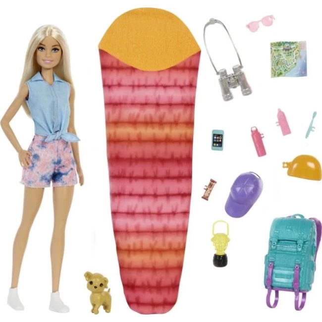 Barbie Bebek ve Aksesuarları Oyuncak Bebekle İki Malibu Kamp Oyun Seti