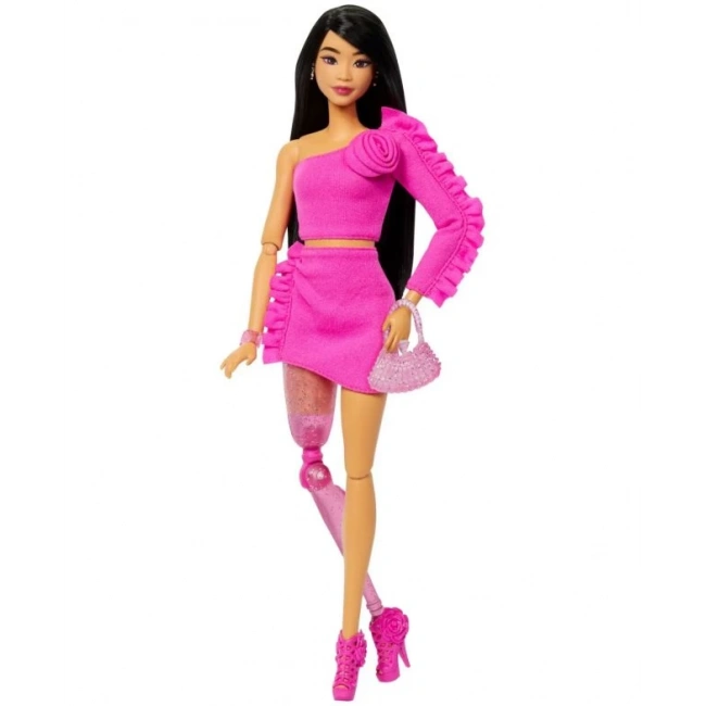 Barbie Deluxe Stil Pembe Barbiecore Oyuncak Bebek Üst ve Etek Seti
