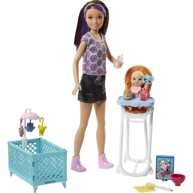 Barbie Kaptan Bebek Bakıcıları Mama Sandalyesi Oyun Seti 1
