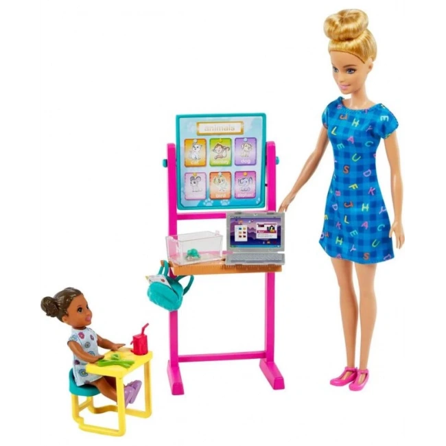 Barbie Kariyer Sarışın Anaokulu Öğretmeni Oyun Seti