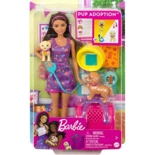 Barbie Oyuncak Bebek Yavru Köpek Sahiplenme Oyun Seti