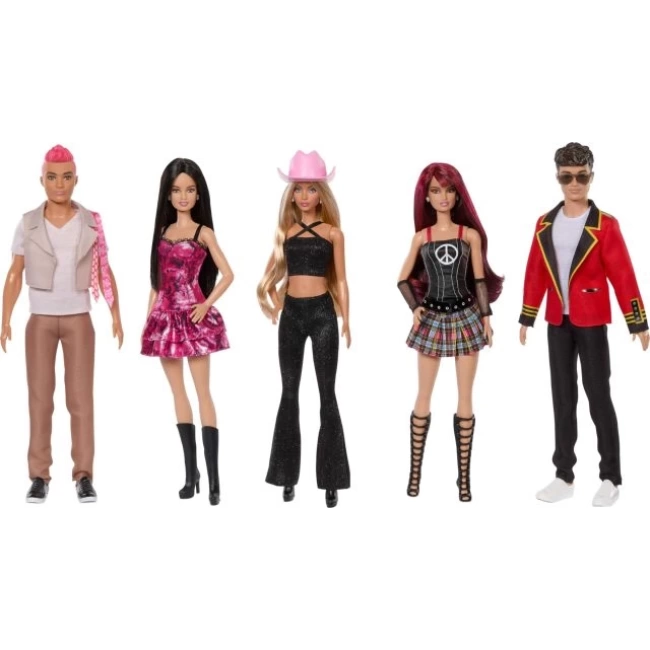 Barbie RBD 5li Çıkarılabilir Moda Bebek Seti Konser Görünümü Multicolor