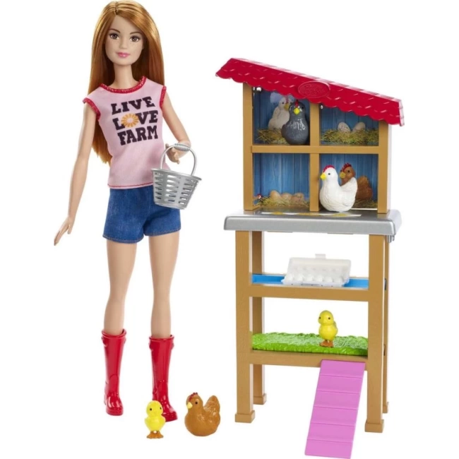 Barbie Tavuk Yetiştiricisi Bebek ve Oyun Seti Barbie Chicken Farmer Doll & Playset