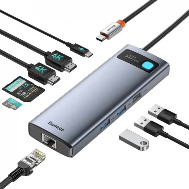Baseus Laptop Docking Station Dual 9u 1 Arada USB C Hub