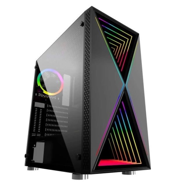 Bgears Special Optical Illusion ARGB Front Panel Gaming PC ATX Case