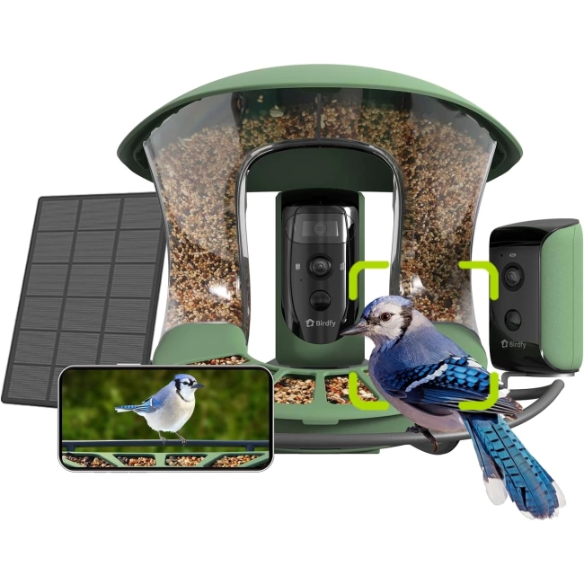 Birdfy 2 Akıllı Kuş Yemliği, Kamera, AI ile Kuş Türlerini Tanımlama 2 Kamera
