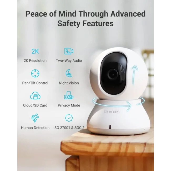 Blurams 360° 2K İç Mekan Güvenlik Kamerası Beyaz 2li