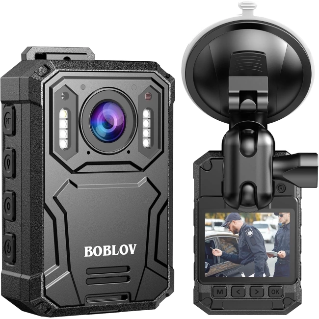 Boblov KJ23Pro 2K Vücut Kamerası, Gece Görüşlü 256GB, 15 Saat Kesintisiz Kayıt