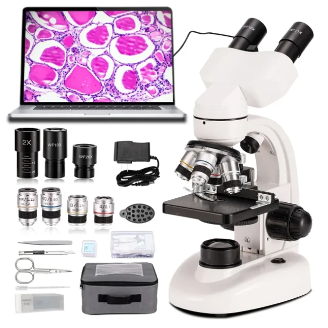 Bogrinuo Binoküler LED Aydınlatma Mikroskobu binocular four-hole microscope