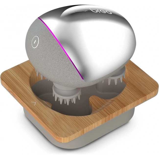 Breo Taşınabilir Mini Saç Derisi Masaj Aleti - IPX7 Su Geçirmez - Gümüş