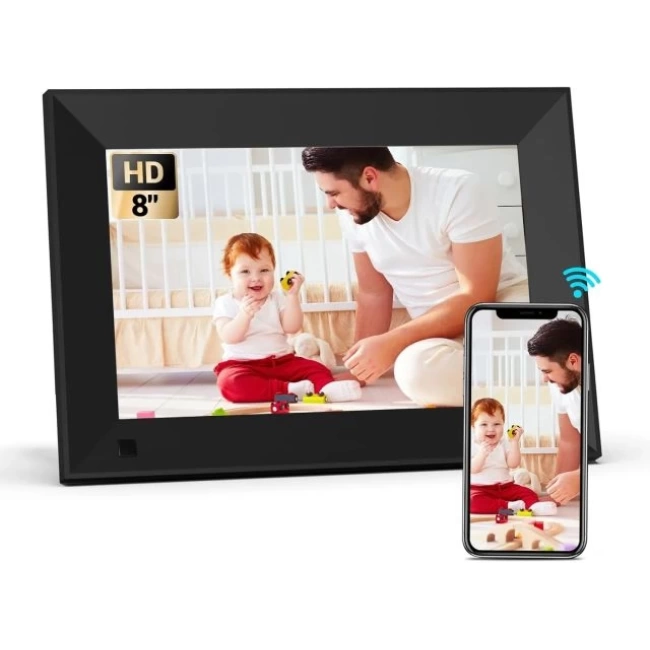 BSIMB 1280x800 HD WiFi Dijital Resim Çerçevesi 8 inç HD Koyu Siyah