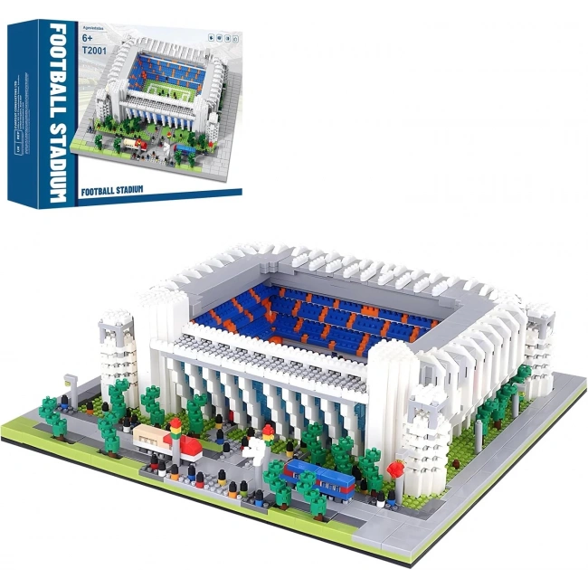 CAXIMSY Futbol Stadyumu Yapı Taşları Setleri, Futbol Mimarisi - 3500+ Parça - Beyaz