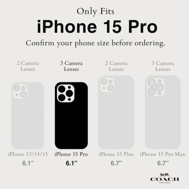 Coach Hakiki Çakıllı Deri iPhone 15 Pro Kılıfı Tea Rose iPhone 15 Pro