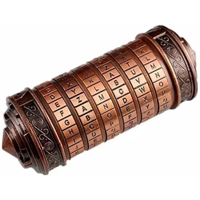 Cryptex Da Vinci Kodu Mini Cryptex Kilitli Bulmaca Kutusu Bakır