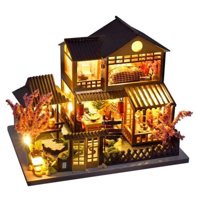 CUTEBEE DIY Ahşap Dollhouse Seti C-Japanese Garden House