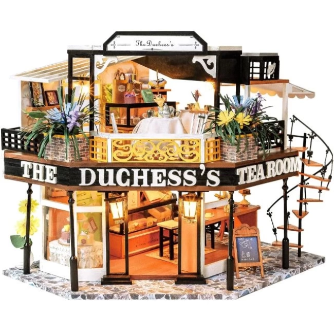 CUTEBEE DIY Ahşap Dollhouse ve Minyatür Mobilya The Duchesss Tea Room