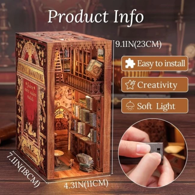 CUTEBEE DIY Oyuncak Ev Kitaplığı - Sakura Ağacının Altında Eternal Bookstore