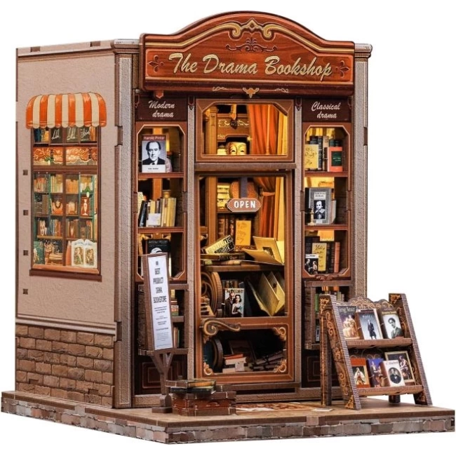 CUTEBEE Toz Kapaklı DIY Kitaplık Seti - Büyükbabanın Antika Dükkanı Drama Bookshop