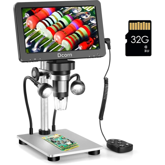 Dcorn 12MP 1080P Fotoğraf/Video Dijital Mikroskop - 7 Inc 1200X