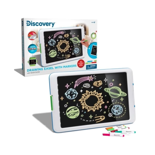 Discovery Kids Neon Glow 6 Renkli Çizim Seti Beyaz