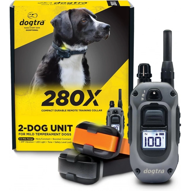 Dogtra 280X E-Tasma Uzaktan Kumandalı 2 Köpek Eğitim 1/2 Mil, 4,5 kg