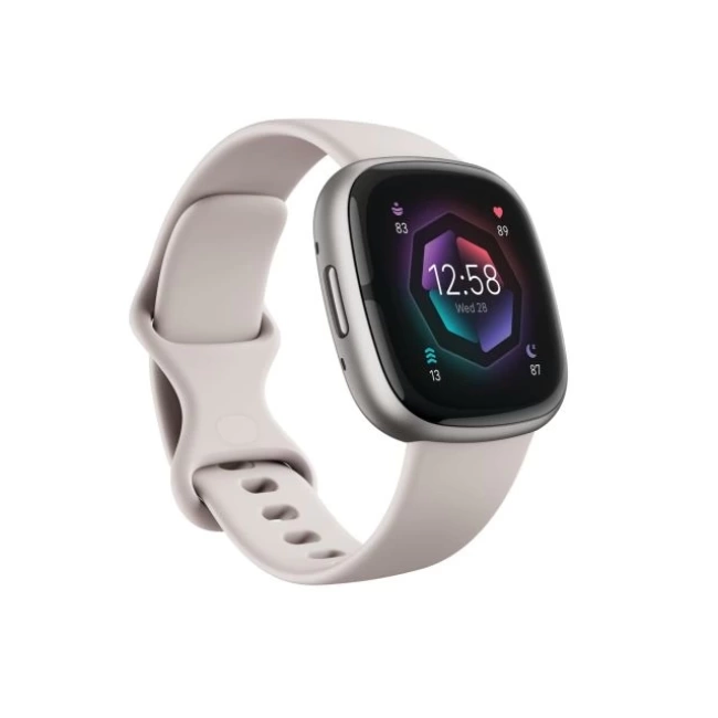 Fitbit Sense 2 Gelişmiş Sağlık ve Fitness Akıllı Saati Lunar White/Platinum