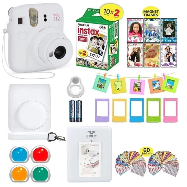 Fujifilm Instax Mini 12 Anlık Fotoğraf Makinesi - Beyaz Clay White