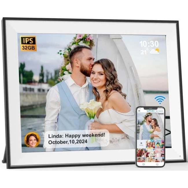 FULLJA 32GB Dokunmatik Ekranlı Dijital Resim Çerçevesi 15 inç