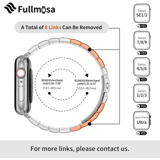 Fullmosa Metal Bantlarla Uyumlu Apple Watch Kordon
